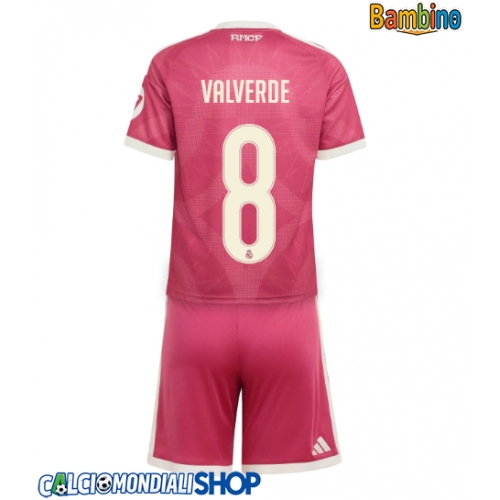Maglie da calcio Real Madrid Federico Valverde #8 Terza Maglia Bambino 2026-27 Manica Corta + Pantaloni corti)